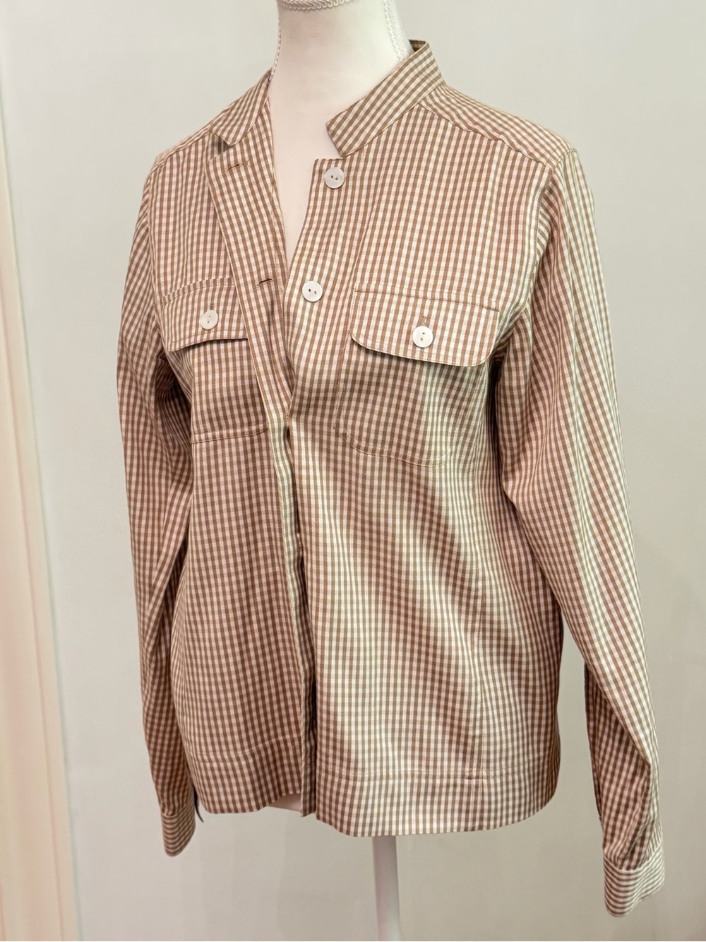 Vintage Silk and Cotton Gingham Button Down